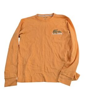 Mens Lacoste Orange Thermal Waffle Knit‎ Long Sleeve Sleepwear Shirt Size M